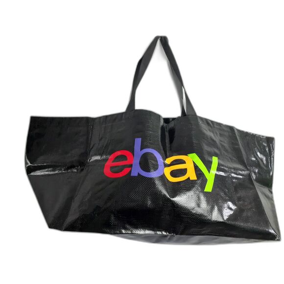 eBay Branded IKEA style Frakta Large Black w/ Logo 4Handle Foldable Tote Bag - Picture 2 of 5